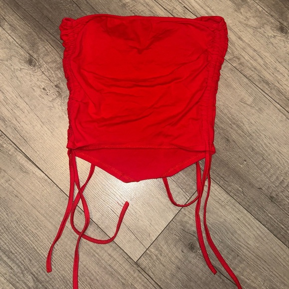 shein knot front drawstring tube top - Picture 4 of 5